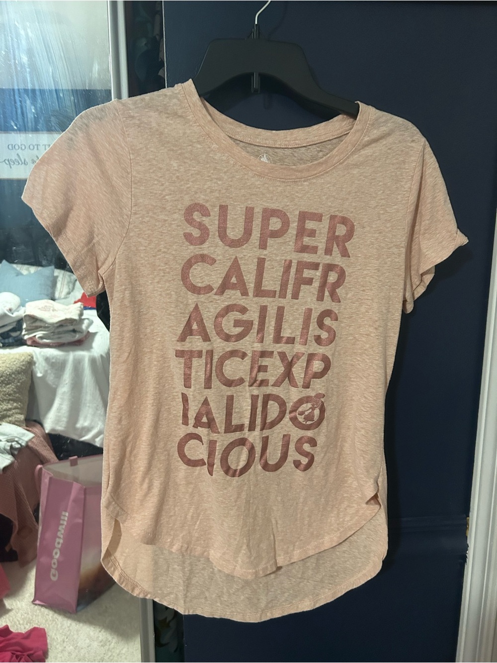 DISNEY PINK MARRY POPPINS SUPERCALIFRAGILISTICEXPIALIDOCIOUS TEE